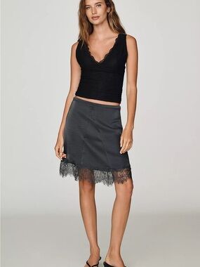 Lioness Skin Midi Skirt Size M New With Tags Petrol Color